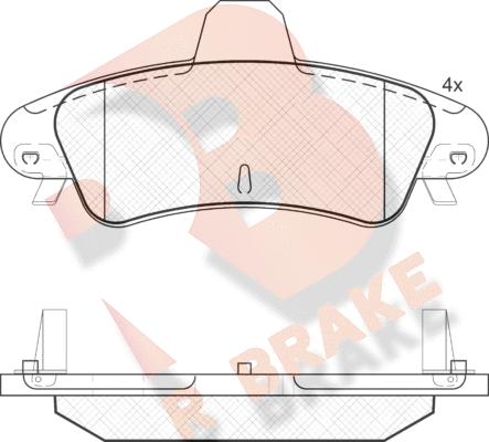 R Brake RB1735-204 - Тормозные колодки, дисковые, комплект autospares.lv