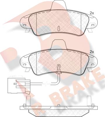 R Brake RB1735 - Тормозные колодки, дисковые, комплект autospares.lv