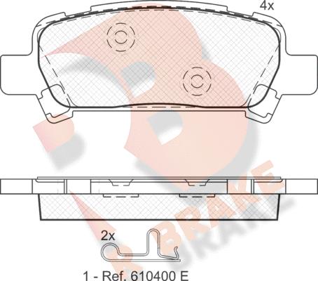 R Brake RB1736 - Тормозные колодки, дисковые, комплект autospares.lv