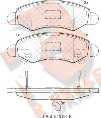 R Brake RB1731 - Тормозные колодки, дисковые, комплект autospares.lv