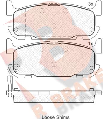 R Brake RB1738 - Тормозные колодки, дисковые, комплект autospares.lv