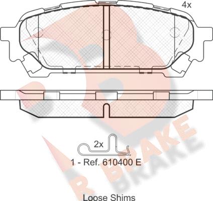 R Brake RB1737 - Тормозные колодки, дисковые, комплект autospares.lv