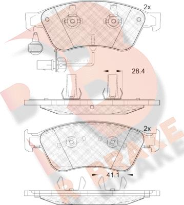 R Brake RB1725 - Тормозные колодки, дисковые, комплект autospares.lv