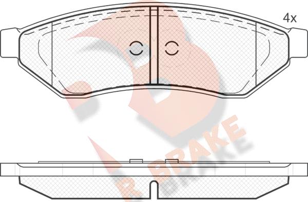 R Brake RB1726 - Тормозные колодки, дисковые, комплект autospares.lv