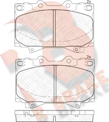 R Brake RB1723 - Тормозные колодки, дисковые, комплект autospares.lv