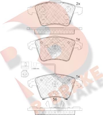 R Brake RB1779 - Тормозные колодки, дисковые, комплект autospares.lv