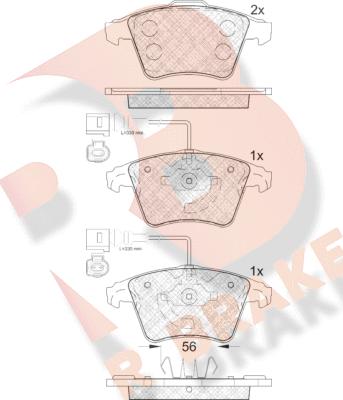 R Brake RB1777 - Тормозные колодки, дисковые, комплект autospares.lv