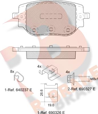 R Brake RB2415 - Тормозные колодки, дисковые, комплект autospares.lv