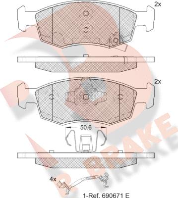 R Brake RB2422 - Тормозные колодки, дисковые, комплект autospares.lv