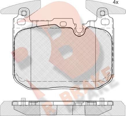 R Brake RB2093-200 - Тормозные колодки, дисковые, комплект autospares.lv