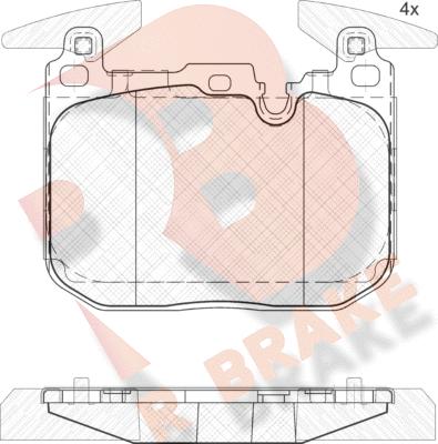 R Brake RB2093 - Тормозные колодки, дисковые, комплект autospares.lv