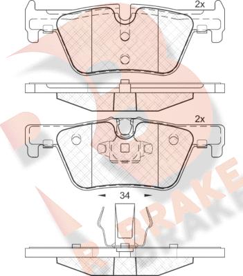 R Brake RB2049 - Тормозные колодки, дисковые, комплект autospares.lv