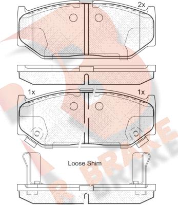 R Brake RB2045 - Тормозные колодки, дисковые, комплект autospares.lv