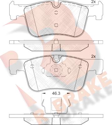 R Brake RB2048 - Тормозные колодки, дисковые, комплект autospares.lv