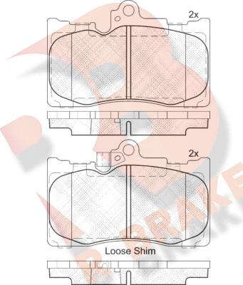 R Brake RB2059 - Тормозные колодки, дисковые, комплект autospares.lv