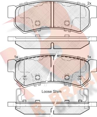 R Brake RB2058-203 - Тормозные колодки, дисковые, комплект autospares.lv