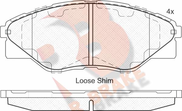 R Brake RB2066 - Тормозные колодки, дисковые, комплект autospares.lv