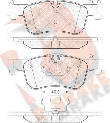 R Brake RB2063 - Тормозные колодки, дисковые, комплект autospares.lv