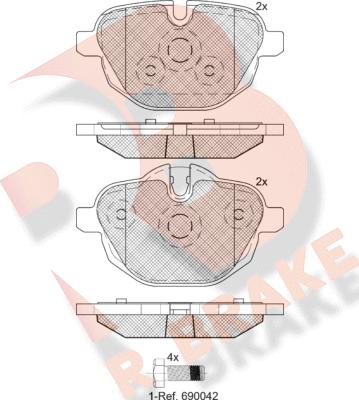 R Brake RB2004 - Тормозные колодки, дисковые, комплект autospares.lv