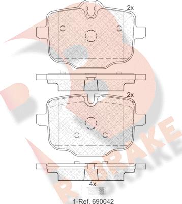 R Brake RB2005-200 - Тормозные колодки, дисковые, комплект autospares.lv