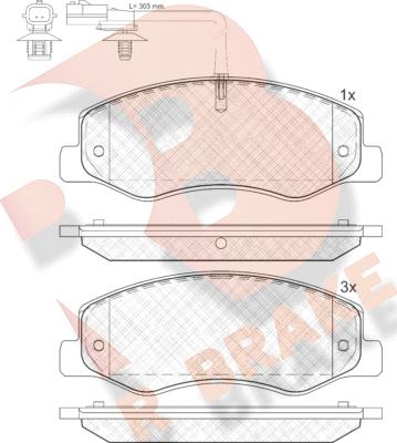 R Brake RB2000 - Тормозные колодки, дисковые, комплект autospares.lv