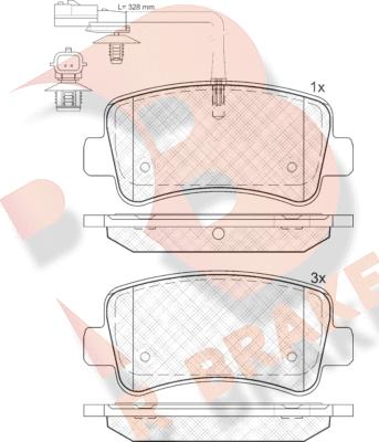 R Brake RB2001 - Тормозные колодки, дисковые, комплект autospares.lv