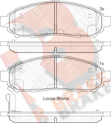 R Brake RB2003 - Тормозные колодки, дисковые, комплект autospares.lv