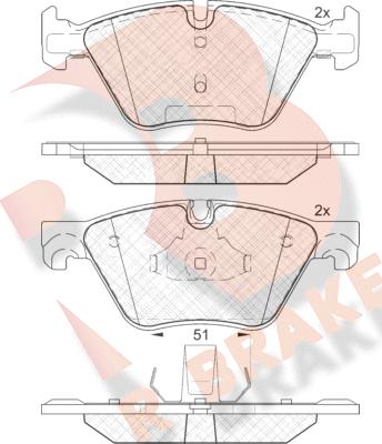 R Brake RB2002 - Тормозные колодки, дисковые, комплект autospares.lv