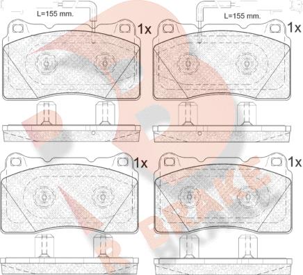 R Brake RB2010 - Тормозные колодки, дисковые, комплект autospares.lv