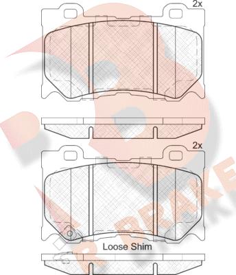 R Brake RB2089 - Тормозные колодки, дисковые, комплект autospares.lv