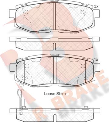 R Brake RB2088 - Тормозные колодки, дисковые, комплект autospares.lv