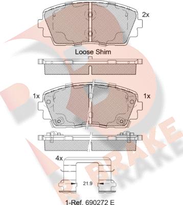 R Brake RB2034-233 - Тормозные колодки, дисковые, комплект autospares.lv