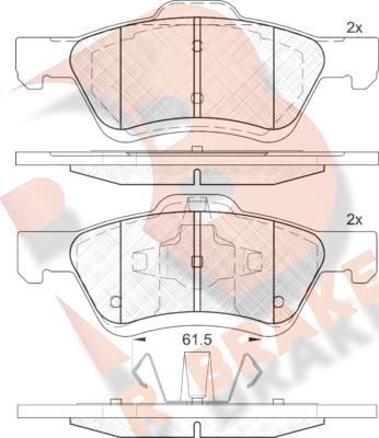 R Brake RB2030 - Тормозные колодки, дисковые, комплект autospares.lv