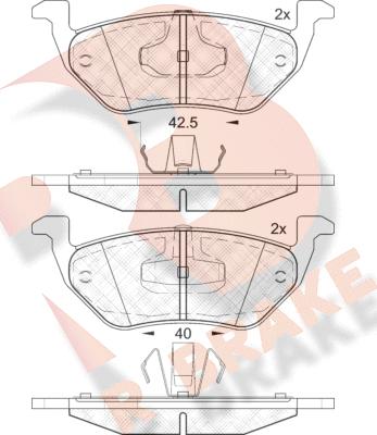 R Brake RB2031 - Тормозные колодки, дисковые, комплект autospares.lv