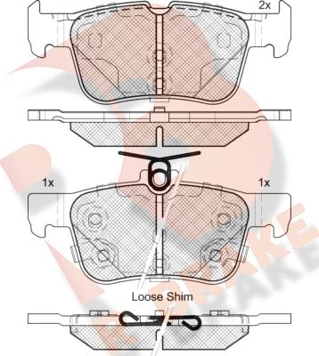 R Brake RB2198-203 - Тормозные колодки, дисковые, комплект autospares.lv