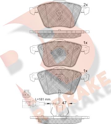 R Brake RB2148 - Тормозные колодки, дисковые, комплект autospares.lv