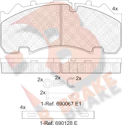 R Brake RB2155-066 - Тормозные колодки, дисковые, комплект autospares.lv