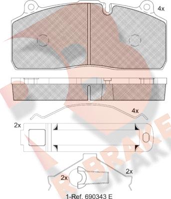 R Brake RB2150-208 - Тормозные колодки, дисковые, комплект autospares.lv