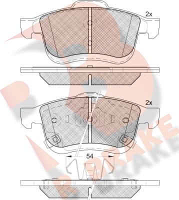 R Brake RB2165 - Тормозные колодки, дисковые, комплект autospares.lv