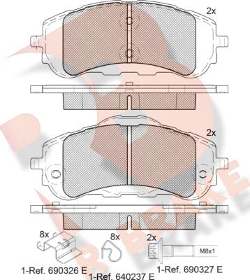 R Brake RB2160 - Тормозные колодки, дисковые, комплект autospares.lv