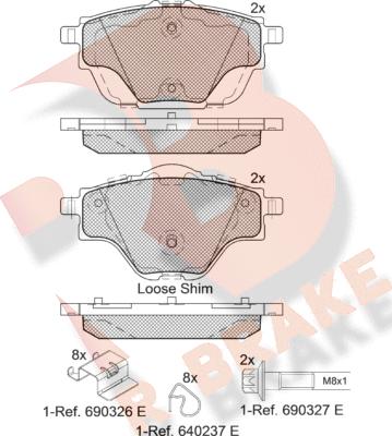 R Brake RB2161 - Тормозные колодки, дисковые, комплект autospares.lv