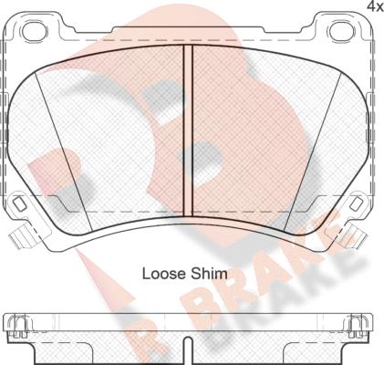 R Brake RB2163 - Тормозные колодки, дисковые, комплект autospares.lv