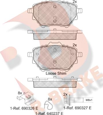 R Brake RB2162 - Тормозные колодки, дисковые, комплект autospares.lv