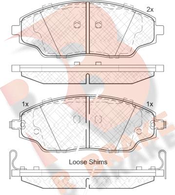 R Brake RB2167 - Тормозные колодки, дисковые, комплект autospares.lv