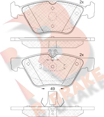 R Brake RB2114 - Тормозные колодки, дисковые, комплект autospares.lv