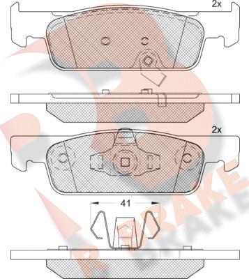 R Brake RB2115-208 - Тормозные колодки, дисковые, комплект autospares.lv