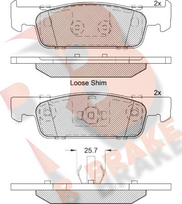 R Brake RB2115-203 - Тормозные колодки, дисковые, комплект autospares.lv