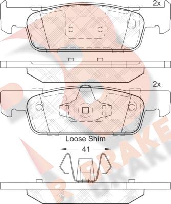 R Brake RB2115 - Тормозные колодки, дисковые, комплект autospares.lv