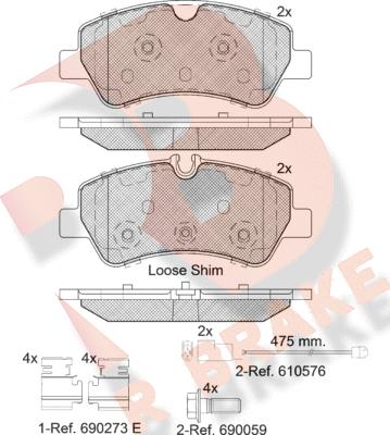 R Brake RB2116-203 - Тормозные колодки, дисковые, комплект autospares.lv