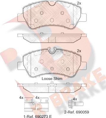 R Brake RB2116 - Тормозные колодки, дисковые, комплект autospares.lv